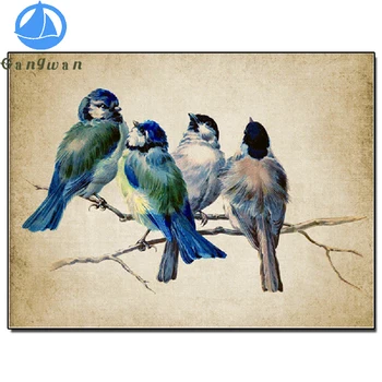 Tam Matkap Elmas Nakış dört kuşlar Mozaik El Sanatları Hediye Elmas Boyama satış Hayvanlar Resim Rhinestones Ev Dekor