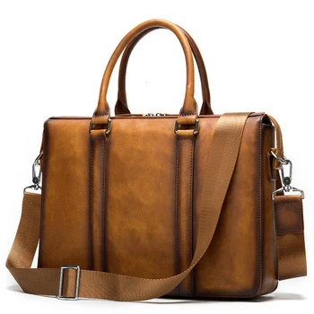 Tasarımcı erkek Evrak Çantası İnek Deri omuz çantaları klasik postacı Çantaları İş ofis çantaları Erkekler seyahat laptop çantası
