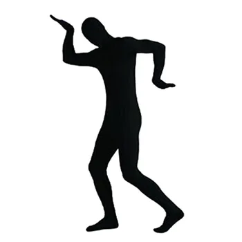 Unisex Cadılar Bayramı Cosplay Kostümleri Yetişkin Görünmez Cosplay Kostümleri Adam Siyah Tulum Déguisement Karnaval