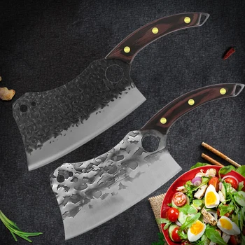 XYJ Tam Tang Doğrama Cleaver 7 İnç Ağır Asya Çin şef bıçağı Paslanmaz Çelik Çekiç Kaplama Bıçak Pişirme Bıçakları