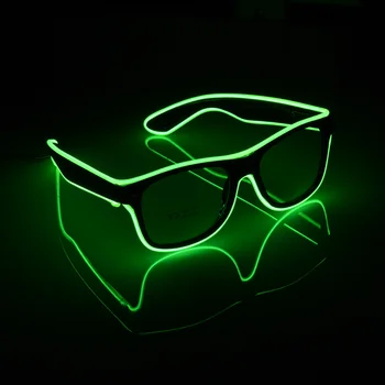 Yanıp sönen gözlük tel LED parlayan parti malzemeleri aydınlatma yenilik parlak ışık festivali Glow güneş gözlüğü aydınlık