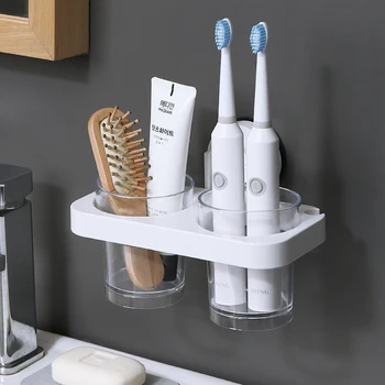 Yaratıcı Banyo Saç Kurutma Makinesi Raf Varil Yüksek Kalite Basit Duvar Asılı Hiçbir Delme Diş Fırçası Tarak Diş Macunu Depolama Tutucu