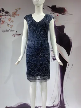 Yeni Moda V Yaka Örgü Diz Boyu Elbise 2022 Bayanlar Kolsuz İnce Pullu Etek Kızlar Parti HO1069