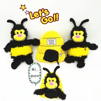Yeni yaratıcı flip arı peluş oyuncak ev fermuar açıldı arı çocuk doğum günü hediyesi sihirli peluş oyuncak yastık