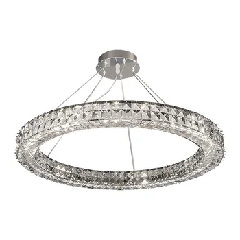 Yeni yüzük kristal kolye ışık basit avize ev dekorasyon Cilalar lüks asılı lambalar Villa fuaye