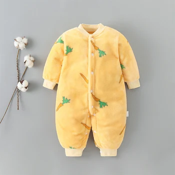 Yenidoğan Bebek Kış Giysileri Sevimli Bebek Kız dış Giyim Tulum Erkek Yumuşak Polar Sıcak Yeni Doğan Tulum 0-12 Ay