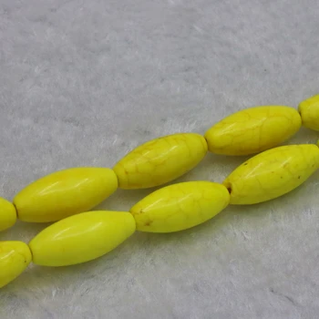 Zeytin şekli Sarı Türkiye taş dağınık boncuklar 8x18mm 15 